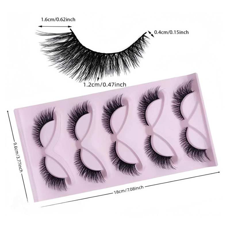 15Pairs Fluffy Cat Eye Lashes Natural 3D Wispy Look