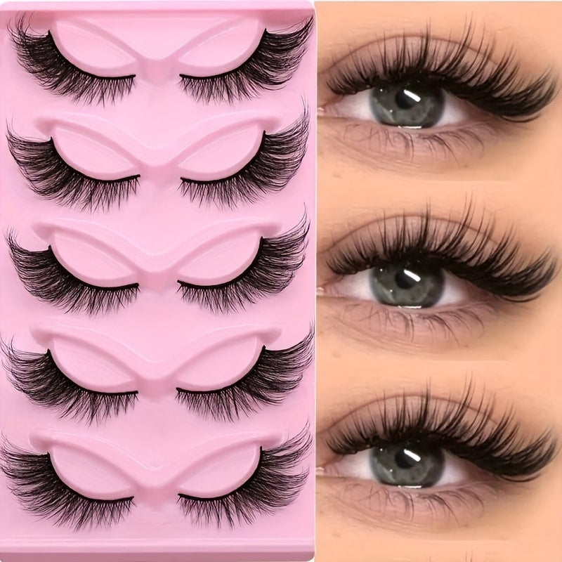15Pairs Fluffy Cat Eye Lashes Natural 3D Wispy Look