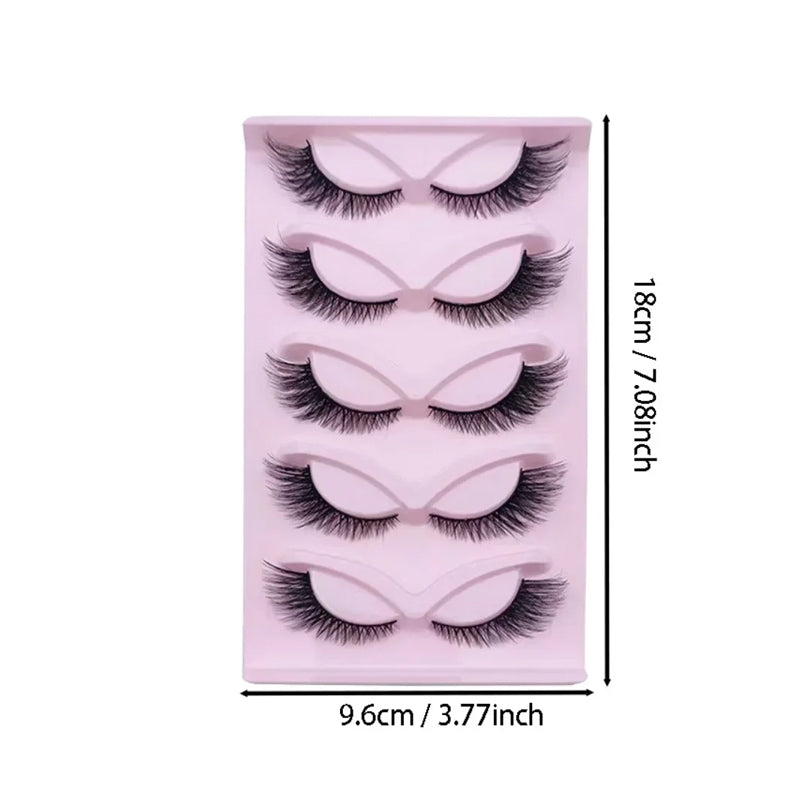 15Pairs Fluffy Cat Eye Lashes Natural 3D Wispy Look